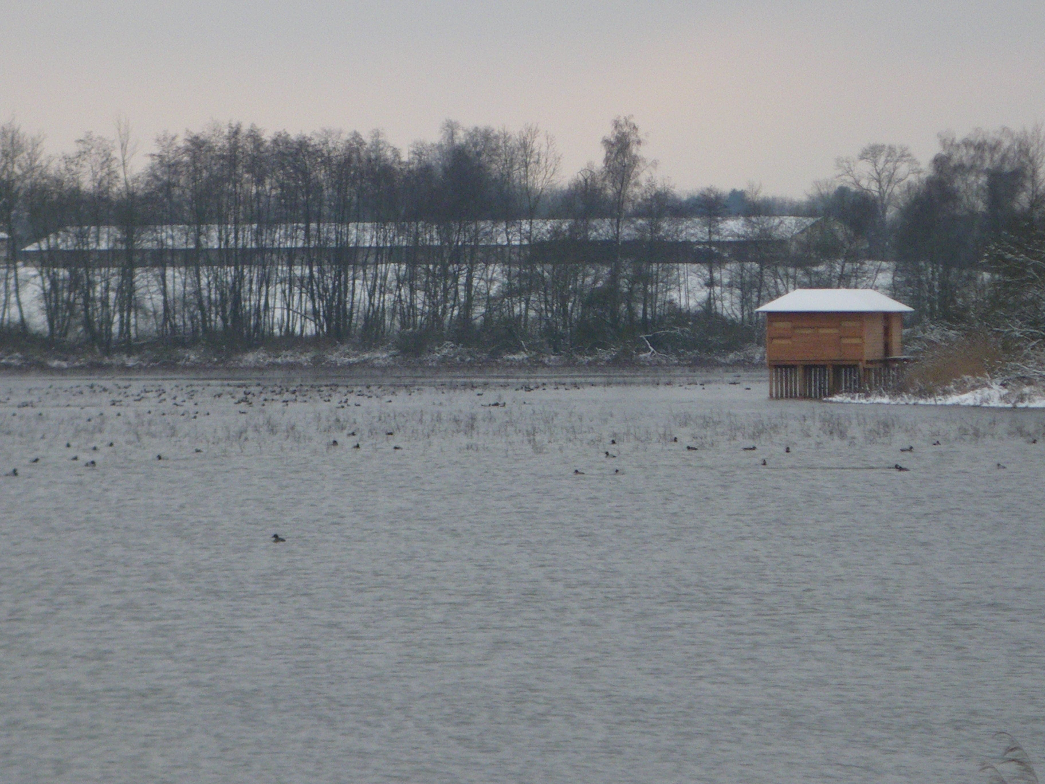 L'observatoire vu de la rive Nord de l'étang