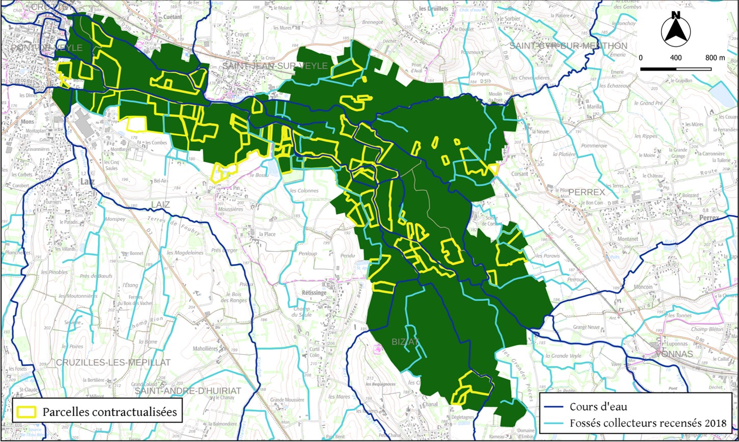 : Bilan de la campagne PAEC 2023 (en vert : zone ouverte à contractualisation)