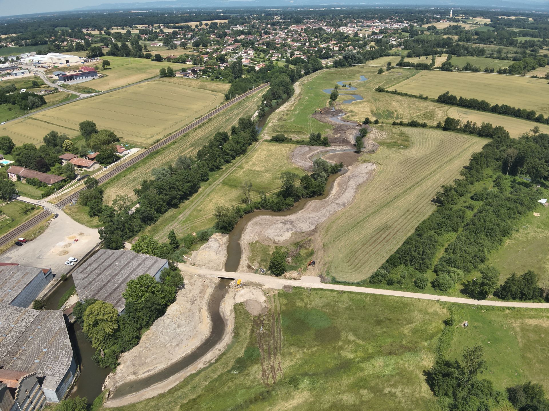 Vue globale du chantier depuis l'usine